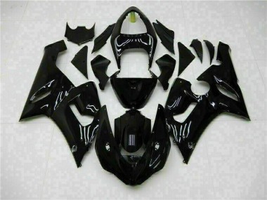 Glänzend Schwarz Kawasaki ZX6R 2005-2006 Motorrad Verkleidung
