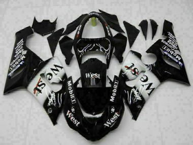 Schwarz Kawasaki ZX6R 2005-2006 Motorrad Verkleidungen Komplett Sets