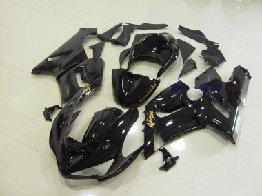 Glänzend Schwarz Gold Aufkleber Kawasaki ZX6R 2005-2006 Motorrad Verkleidungen