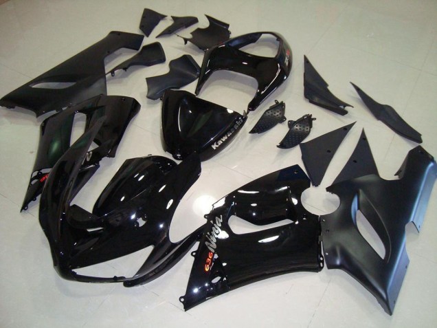 Schwarz Kawasaki ZX6R 2005-2006 Motorrad Vollverkleidung Schwarz Kawasaki ZX6R 2005-2006 Motorrad Vollverkleidung