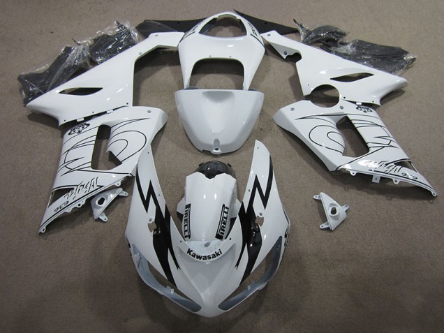 Weiß Ninja 636 Kawasaki ZX6R 2005-2006 Motorrad Verkleidungen