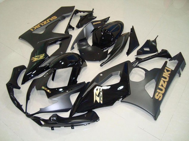 Schwarz mit goldenen Aufklebern Suzuki GSXR 1000 K5 2005-2006 Motorrad Verkleidungen Schwarz mit goldenen Aufklebern Suzuki GSXR 1000 K5 2005-2006 Motorrad Verkleidungen