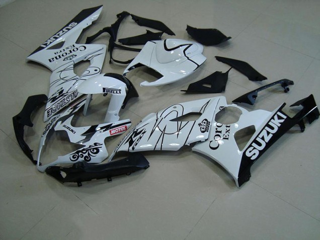 Weiß Corona Suzuki GSXR 1000 K5 2005-2006 Motorrad Verkleidungen Weiß Corona Suzuki GSXR 1000 K5 2005-2006 Motorrad Verkleidungen