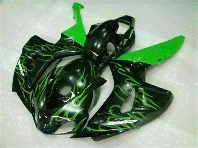 Grüne Flamme Schwarz Honda CBR 1000 RR 2006-2007 Motorrad Verkleidungen