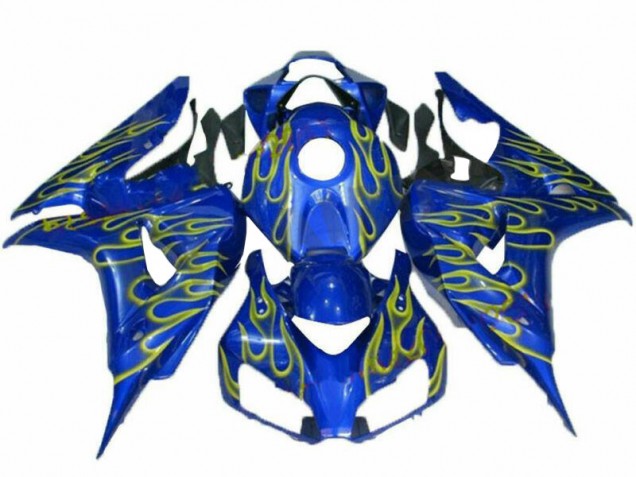 Gelb Flamme Blau Honda CBR 1000 RR 2006-2007 Motorrad Verkleidungen Gelb Flamme Blau Honda CBR 1000 RR 2006-2007 Motorrad Verkleidungen