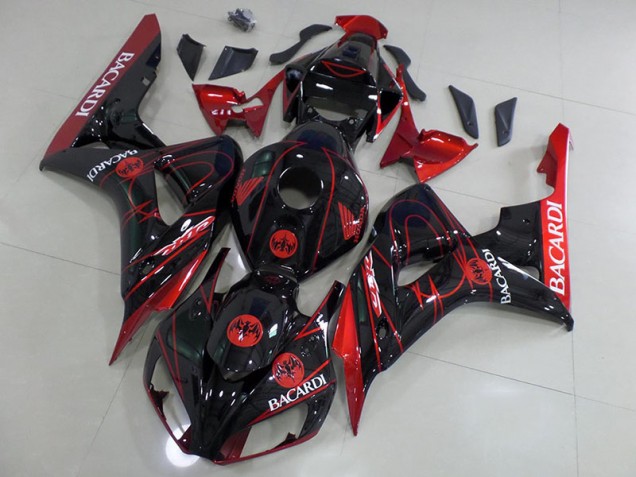Schwarzer Bacardi Honda CBR 1000 RR 2006-2007 Motorrad Verkleidungen