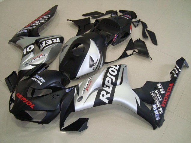 Matt Schwarz Silber Repsol Honda CBR 1000 RR 2006-2007 Motorrad Verkleidungen