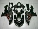 Schwarz rote Flamme Kawasaki ZX10R 2006-2007 Motorrad Verkleidung