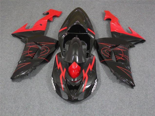 Schwarz Rot Kawasaki ZX10R 2006-2007 Motorrad Verkleidungen Schwarz Rot Kawasaki ZX10R 2006-2007 Motorrad Verkleidungen