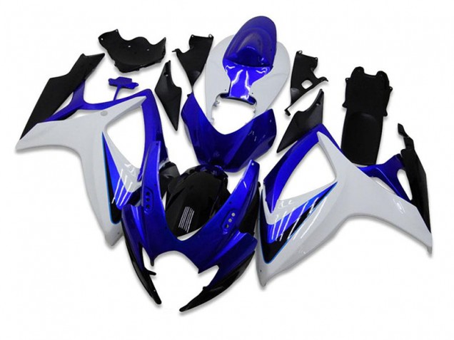 Blau Weiß Suzuki GSXR 600 / 750 K6 2006-2007 Motorrad Verkleidungen Komplett Sets Blau Weiß Suzuki GSXR 600 / 750 K6 2006-2007 Motorrad Verkleidungen Komplett Sets