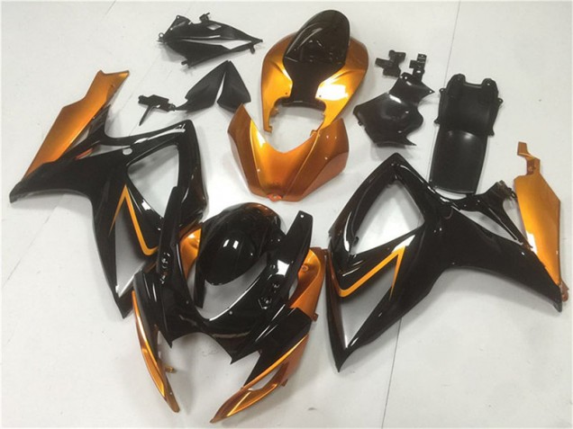 Schwarz Orange Suzuki GSXR 600 / 750 K6 2006-2007 Motorrad Verkleidung