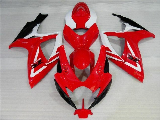 Rot Weiß Suzuki GSXR 600 / 750 K6 2006-2007 Motorrad Verkleidungen Rot Weiß Suzuki GSXR 600 / 750 K6 2006-2007 Motorrad Verkleidungen