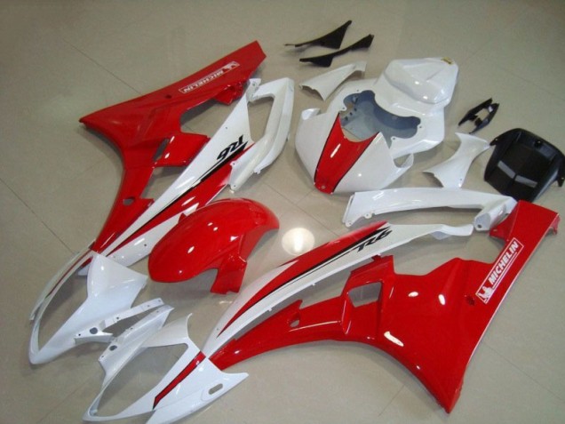 Rot Weiß Yamaha R6 2006-2007 Motor Verkleidungen Rot Weiß Yamaha R6 2006-2007 Motor Verkleidungen