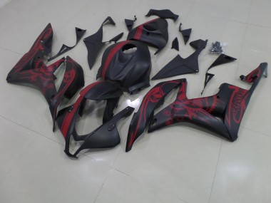 Matt Schwarzer roter Totenkopf mit Streifen Honda CBR 600 RR 2007-2008 Motorrad Verkleidungen