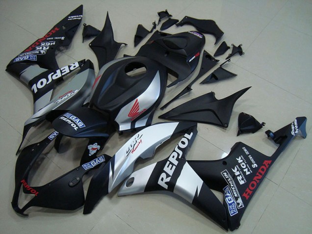 Matt Schwarz Silber Repsol Honda CBR 600 RR 2007-2008 Motorrad Verkleidungen Matt Schwarz Silber Repsol Honda CBR 600 RR 2007-2008 Motorrad Verkleidungen