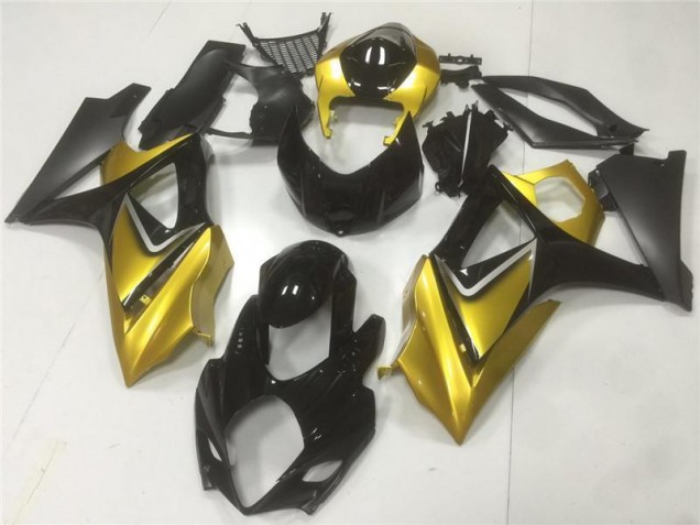 Gold Schwarz Suzuki GSXR 1000 K7 2007-2008 Motorrad Verkleidung Gold Schwarz Suzuki GSXR 1000 K7 2007-2008 Motorrad Verkleidung