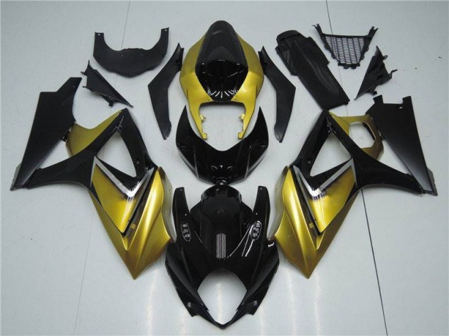 Gold Schwarz Suzuki GSXR 1000 K7 2007-2008 Motorrad Verkleidung Gold Schwarz Suzuki GSXR 1000 K7 2007-2008 Motorrad Verkleidung