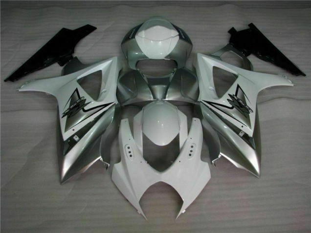 Silber Weiß Suzuki GSXR 1000 K7 2007-2008 Motorrad Verkleidungen