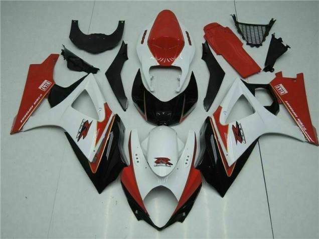 Rot Weiß Suzuki GSXR 1000 K7 2007-2008 Motorrad Verkleidung Rot Weiß Suzuki GSXR 1000 K7 2007-2008 Motorrad Verkleidung