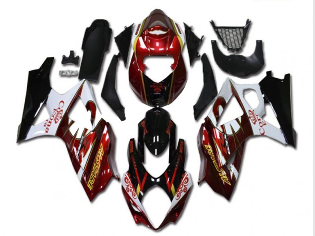 Rot Weiß Schwarz Suzuki GSXR 1000 K7 2007-2008 Motorrad Verkleidungen Rot Weiß Schwarz Suzuki GSXR 1000 K7 2007-2008 Motorrad Verkleidungen