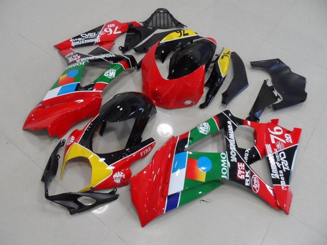 Rot und Grün Suzuki GSXR 1000 K7 2007-2008 Motorrad Verkleidungen
