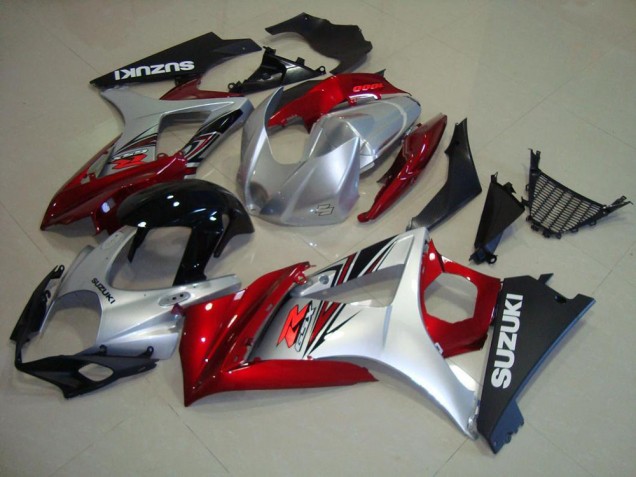 Rot Schwarz Silber Suzuki GSXR 1000 K7 2007-2008 Motorrad Verkleidungen Rot Schwarz Silber Suzuki GSXR 1000 K7 2007-2008 Motorrad Verkleidungen