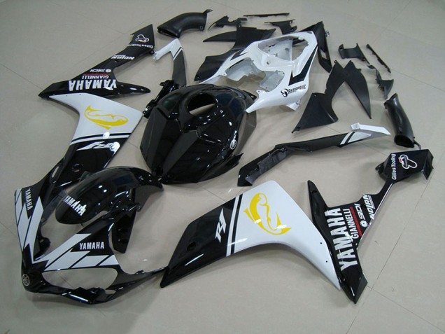 Schwarz Weißer Dolphin Yamaha R1 2007-2008 Motorrad Verkleidungen