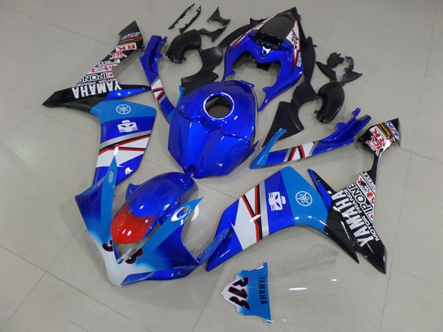 Blau Weiß Schwarz Aufkleber Yamaha R1 2007-2008 Motorrad Verkleidungen