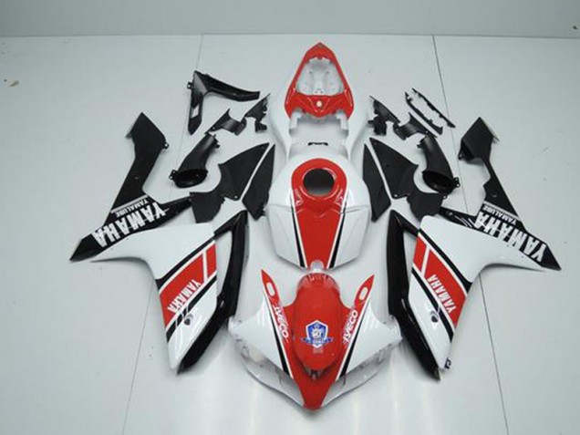 Fabrik Rot Weiß Yamaha R1 2007-2008 Motorrad Verkleidungen Fabrik Rot Weiß Yamaha R1 2007-2008 Motorrad Verkleidungen
