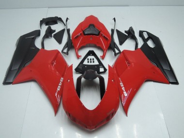 OEM Stil Rot mit Matt Schwarz Seite Ducati 848 1098 1198 2007-2014 Motorrad Verkleidungen