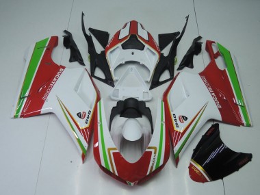 Rot Weiß Und Grün Ducati 848 1098 1198 2007-2014 Motorrad Verkleidungen