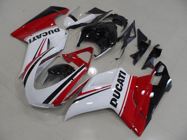 Rot Weiß Schwarz Ducati 848 1098 1198 2007-2014 Motorrad Verkleidungen Rot Weiß Schwarz Ducati 848 1098 1198 2007-2014 Motorrad Verkleidungen