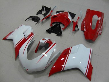 Weiß Und Rot Rennen Version Ducati 848 1098 1198 2007-2014 Motorrad Verkleidungen