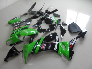 Grün Schwarzer Kick Kawasaki ZX10R 2008-2010 Motorrad Verkleidungen