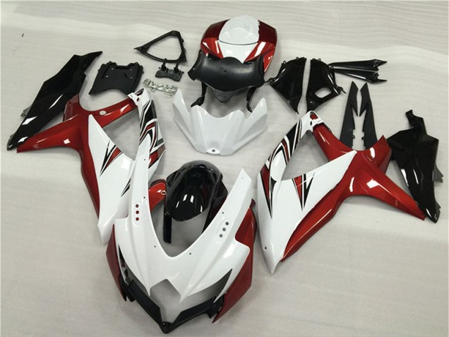 Weiß Rot Schwarz Suzuki GSXR 600 / 750 K8 2008-2010 Motorrad Verkleidungen Weiß Rot Schwarz Suzuki GSXR 600 / 750 K8 2008-2010 Motorrad Verkleidungen