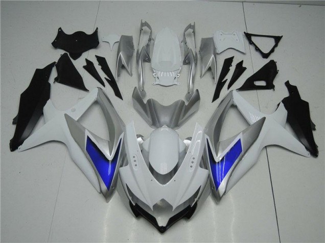 Weiß Silber Blau Suzuki GSXR 600 / 750 K8 2008-2010 Motorrad Verkleidungen Weiß Silber Blau Suzuki GSXR 600 / 750 K8 2008-2010 Motorrad Verkleidungen