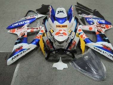 Weiß Blau Dunkel Hund Suzuki GSXR 600 K8 2008-2010 Motorrad Verkleidungen