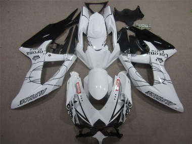 Weiß Schwarz Corona Extra Motul Suzuki GSXR 600 K8 2008-2010 Motorrad Verkleidungen
