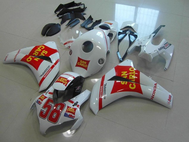Weiß San Carlo Honda CBR 1000 RR 2008-2011 Motorrad Verkleidungen