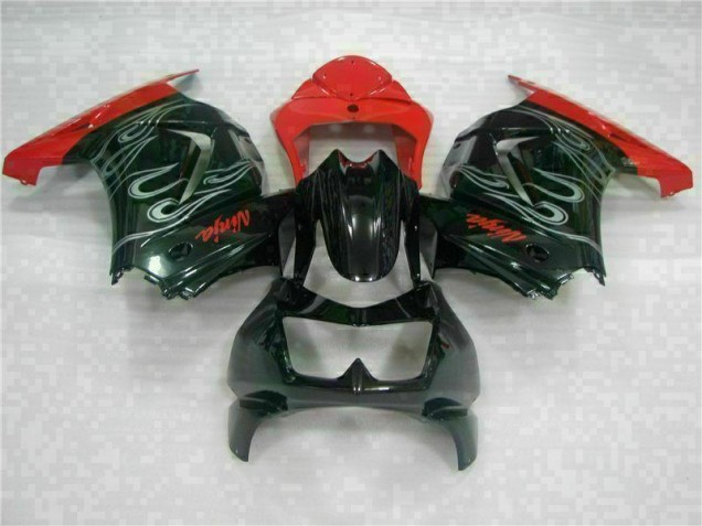 Schwarzer Roter Ninja Kawasaki EX250 2008-2012 Motorrad Verkleidungen Schwarzer Roter Ninja Kawasaki EX250 2008-2012 Motorrad Verkleidungen