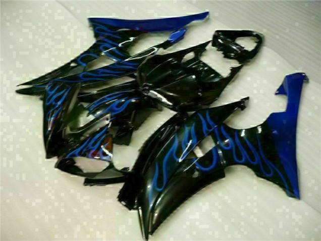 Blau Flamme Schwarz Yamaha R6 2008-2016 Motorrad Verkleidungen Blau Flamme Schwarz Yamaha R6 2008-2016 Motorrad Verkleidungen