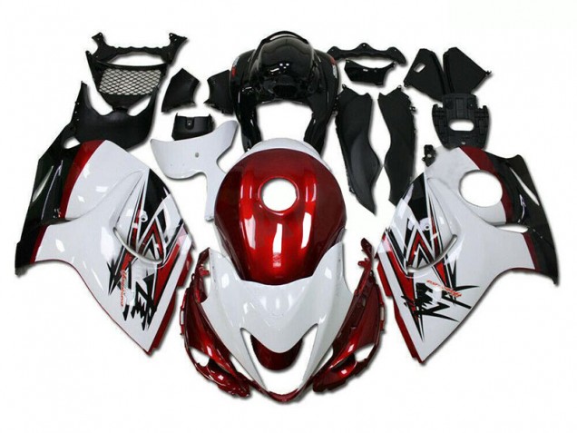 Weiß Rot Suzuki GSXR 1300 Hayabusa 2008-2019 Motorrad Verkleidungen Weiß Rot Suzuki GSXR 1300 Hayabusa 2008-2019 Motorrad Verkleidungen