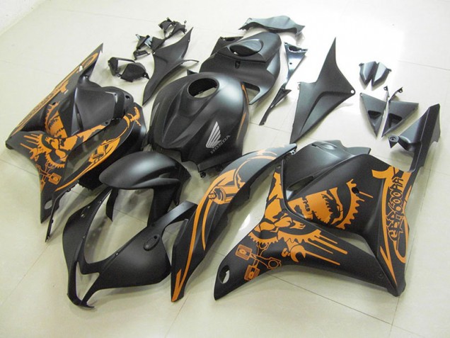 Matt Schwarzer Orange Aufkleber Honda CBR 600 RR 2009-2012 Motorrad Verkleidungen Matt Schwarzer Orange Aufkleber Honda CBR 600 RR 2009-2012 Motorrad Verkleidungen
