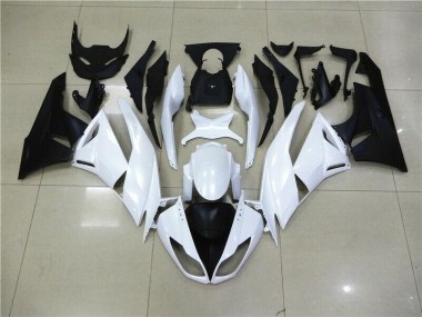 Weiß Kawasaki ZX6R 2009-2012 Motorrad Verkleidungen
