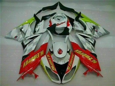 Weiß Rot H. Energy Kawasaki ZX6R 2009-2012 Motorrad Verkleidungen