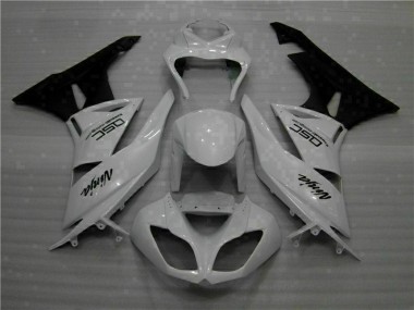 Weiß Schwarz Ninja Kawasaki ZX6R 2009-2012 Motorrad Verkleidungen