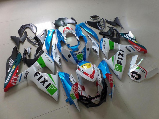 Hell blau Fixi Suzuki GSXR 1000 K9 2009-2016 Motorrad Verkleidungen Hell blau Fixi Suzuki GSXR 1000 K9 2009-2016 Motorrad Verkleidungen