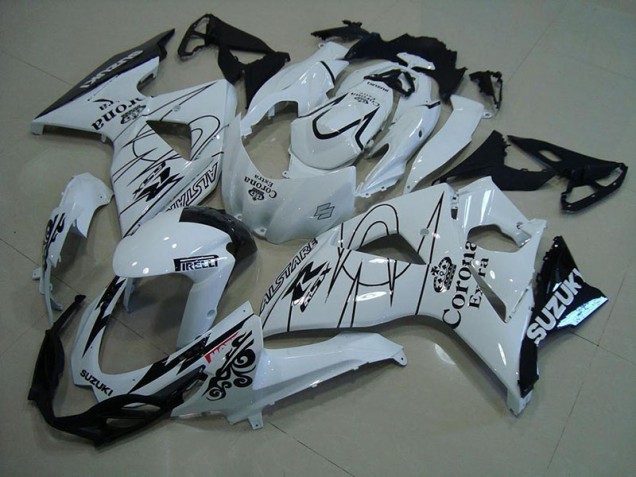 Weiß Corona Suzuki GSXR 1000 K9 2009-2016 Motorrad Verkleidungen Weiß Corona Suzuki GSXR 1000 K9 2009-2016 Motorrad Verkleidungen