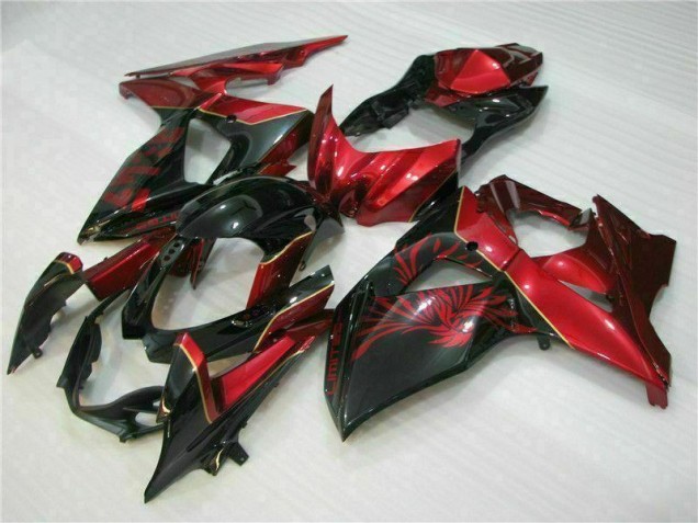 Rot Flamme Schwarz Suzuki GSXR 1000 K9 2009-2016 Motorrad Verkleidungen