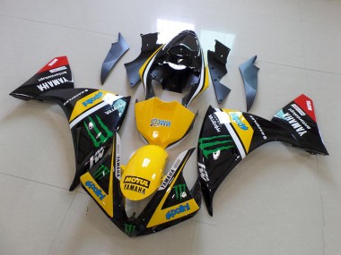 Gelb Schwarz Monster Yamaha R1 2012-2014 Motorrad Verkleidung